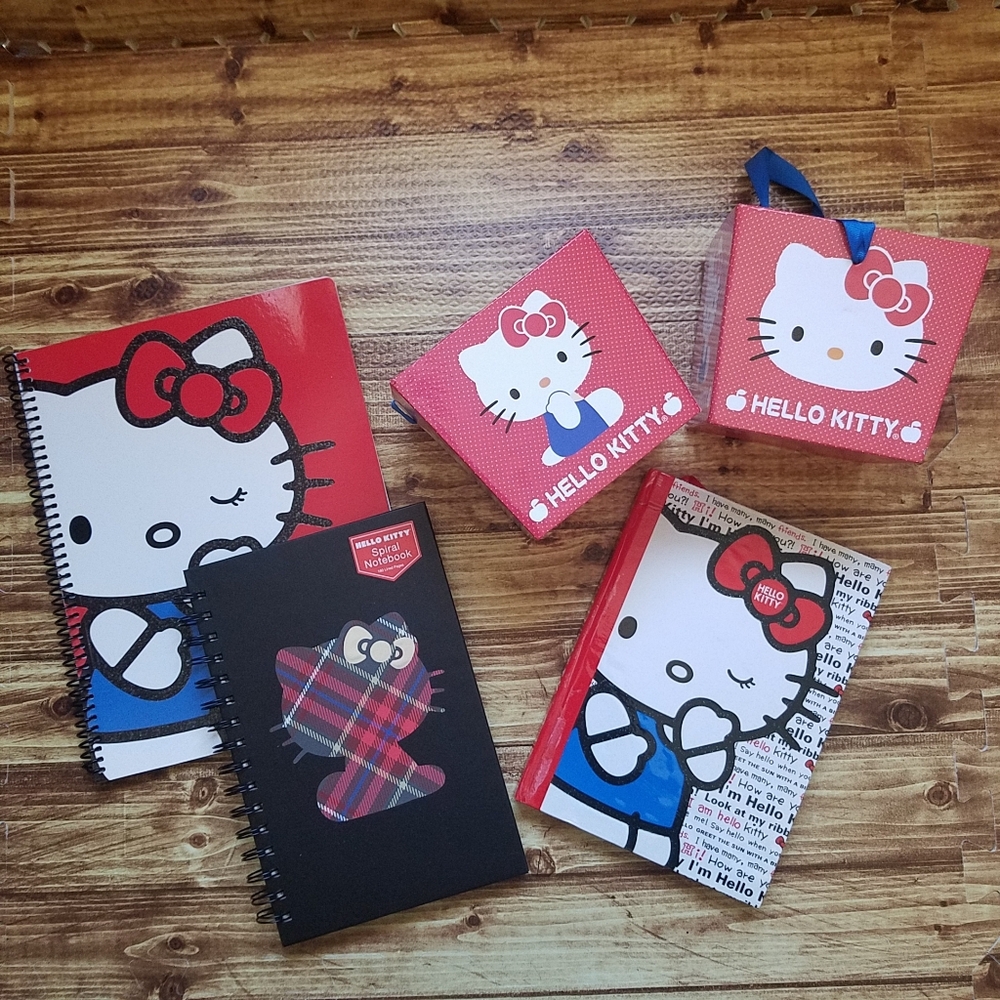 Hello Kitty Red & White Stationery Bundle - Notebook, Journals & Cases (5 Pcs)